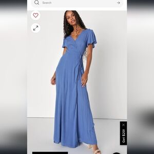 Heart of Marigold Denim Blue Wrap Maxi Dress Lulus